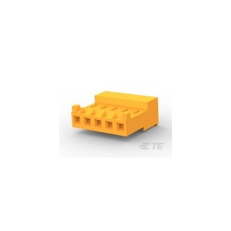 Te Connectivity Board Connector, 5 Contact(S), 1 Row(S), Female, 0.156 Inch Pitch, Idc Terminal, Locking, Orange 3-644460-5